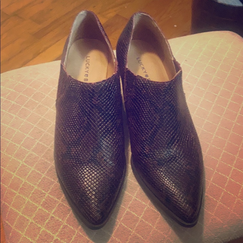 Lucky Brand Snake Print Booties